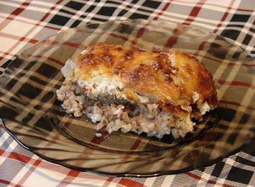 курица с гречкой под сырной корочкой 